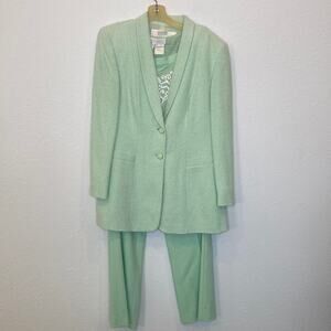 Escada Vintage 3 Piece Pants Suit Blazer, Tank Top, & Trousers EUC Sz Lg Wool